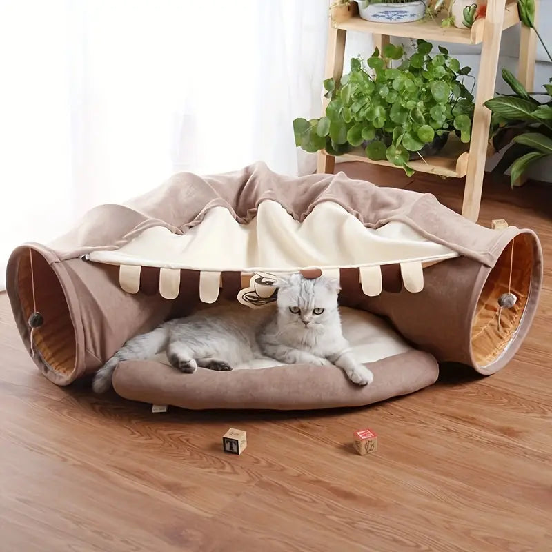 Feline Fun Tunnel - Cat Houses & Condos with Durable, Lightweight, Collapsible Design