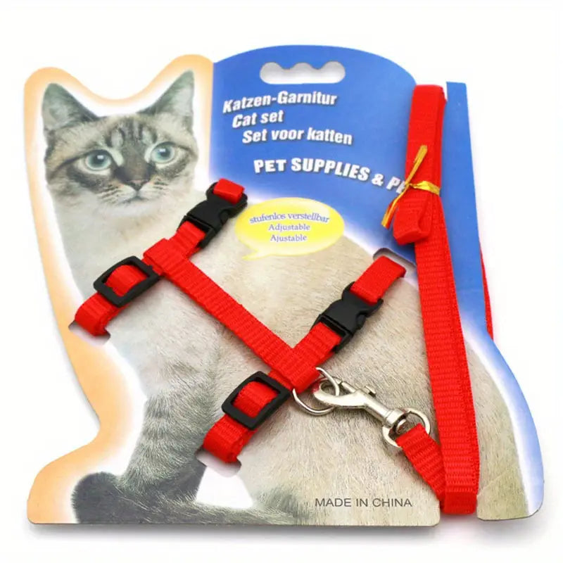 Adjustable Cat Harness & Leash Set
