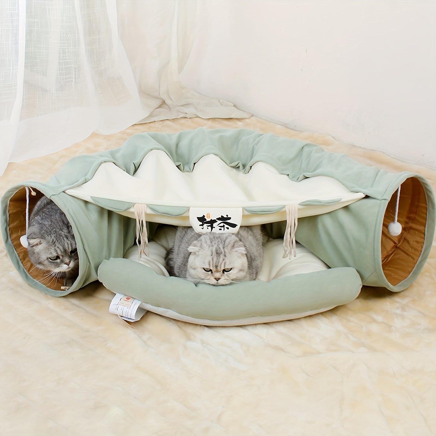 Feline Fun Tunnel - Cat Houses & Condos with Durable, Lightweight, Collapsible Design