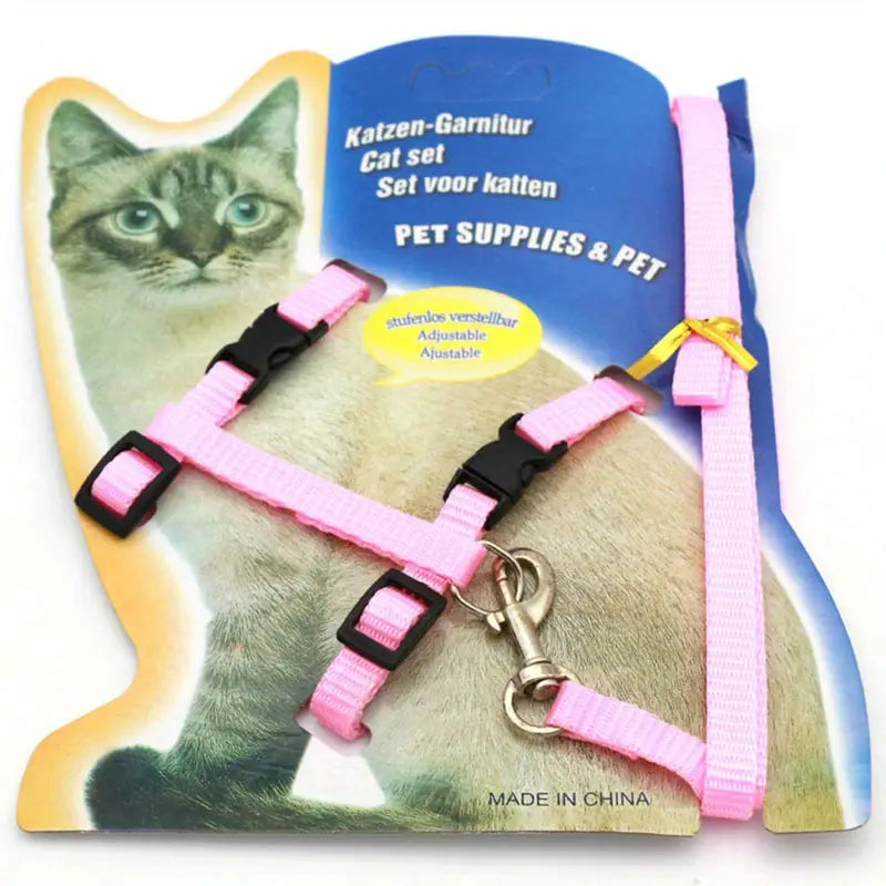 Adjustable Cat Harness & Leash Set