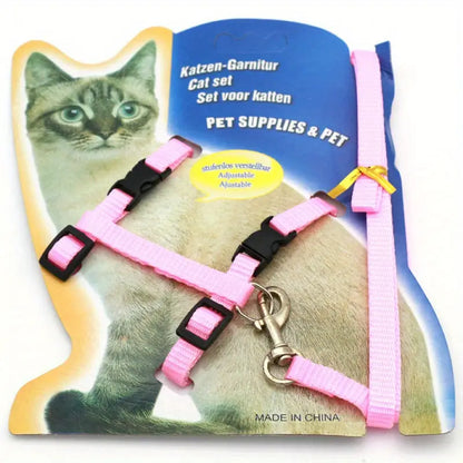 Adjustable Cat Harness & Leash Set