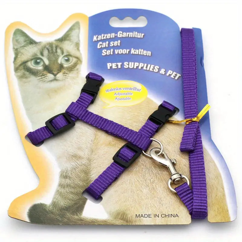 Adjustable Cat Harness & Leash Set
