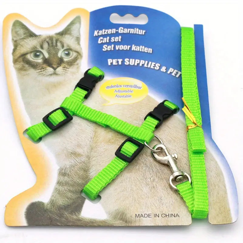 Adjustable Cat Harness & Leash Set