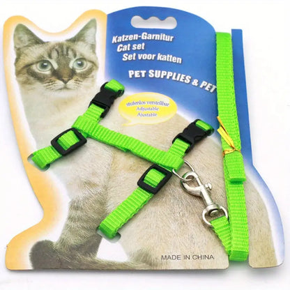 Adjustable Cat Harness & Leash Set
