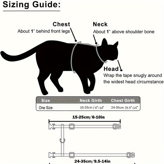 Adjustable Cat Harness & Leash Set